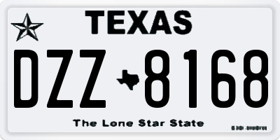 TX license plate DZZ8168