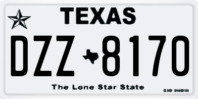 TX license plate DZZ8170