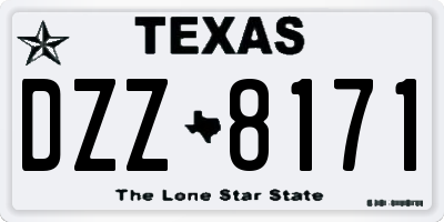 TX license plate DZZ8171