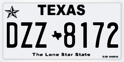 TX license plate DZZ8172