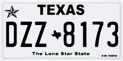 TX license plate DZZ8173