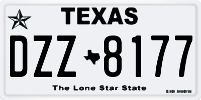 TX license plate DZZ8177