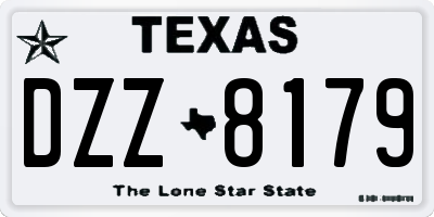 TX license plate DZZ8179