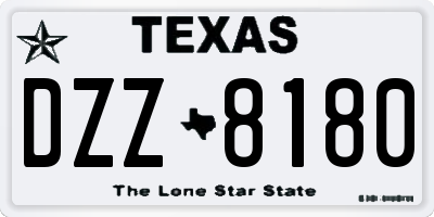 TX license plate DZZ8180