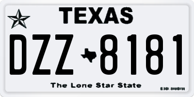 TX license plate DZZ8181