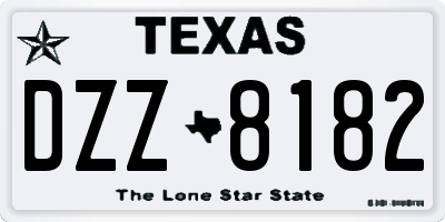 TX license plate DZZ8182