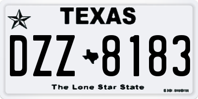 TX license plate DZZ8183