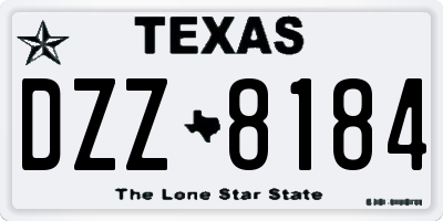 TX license plate DZZ8184