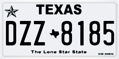 TX license plate DZZ8185