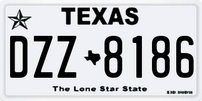 TX license plate DZZ8186