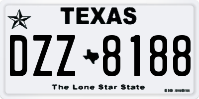 TX license plate DZZ8188