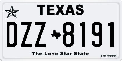 TX license plate DZZ8191