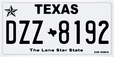 TX license plate DZZ8192