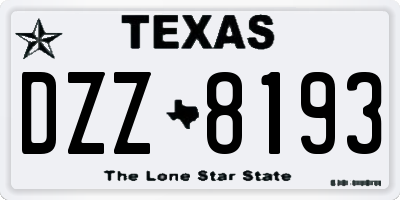 TX license plate DZZ8193