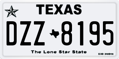 TX license plate DZZ8195