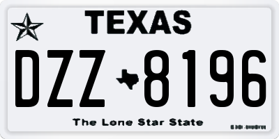 TX license plate DZZ8196