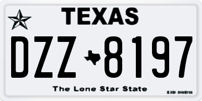 TX license plate DZZ8197