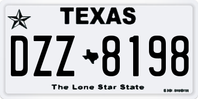 TX license plate DZZ8198