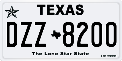 TX license plate DZZ8200