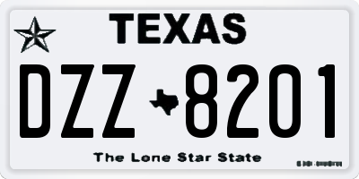 TX license plate DZZ8201