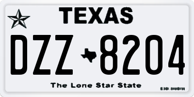 TX license plate DZZ8204