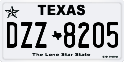 TX license plate DZZ8205