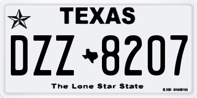 TX license plate DZZ8207