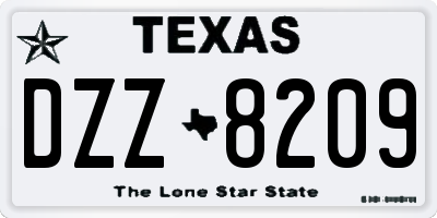 TX license plate DZZ8209