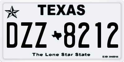 TX license plate DZZ8212