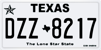 TX license plate DZZ8217