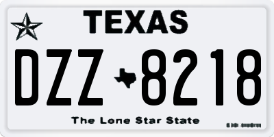 TX license plate DZZ8218