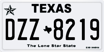 TX license plate DZZ8219