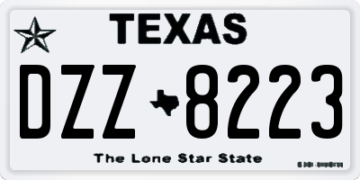 TX license plate DZZ8223