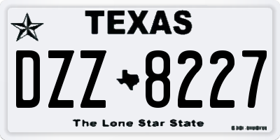 TX license plate DZZ8227