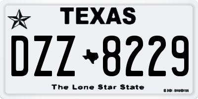 TX license plate DZZ8229