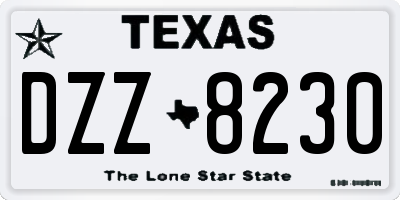 TX license plate DZZ8230