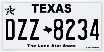 TX license plate DZZ8234