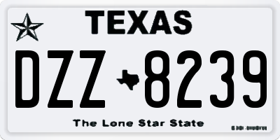 TX license plate DZZ8239