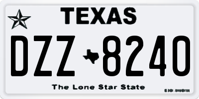 TX license plate DZZ8240