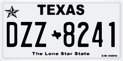 TX license plate DZZ8241