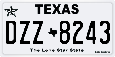 TX license plate DZZ8243