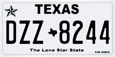 TX license plate DZZ8244