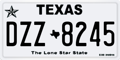 TX license plate DZZ8245