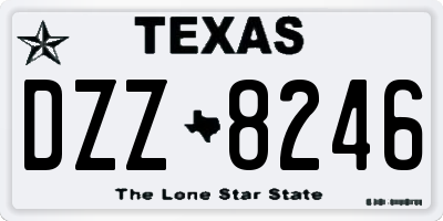 TX license plate DZZ8246