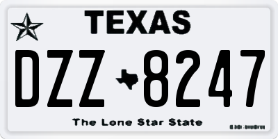 TX license plate DZZ8247