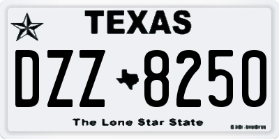 TX license plate DZZ8250