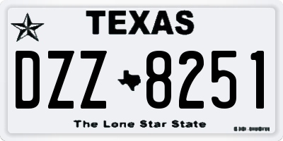 TX license plate DZZ8251