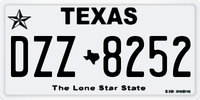 TX license plate DZZ8252