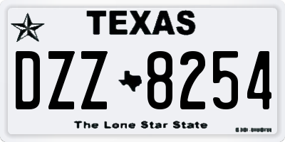 TX license plate DZZ8254