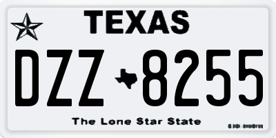 TX license plate DZZ8255